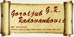 Goroljub Radovanković vizit kartica